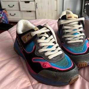 Gucci Leather Upper Suede Sneakers